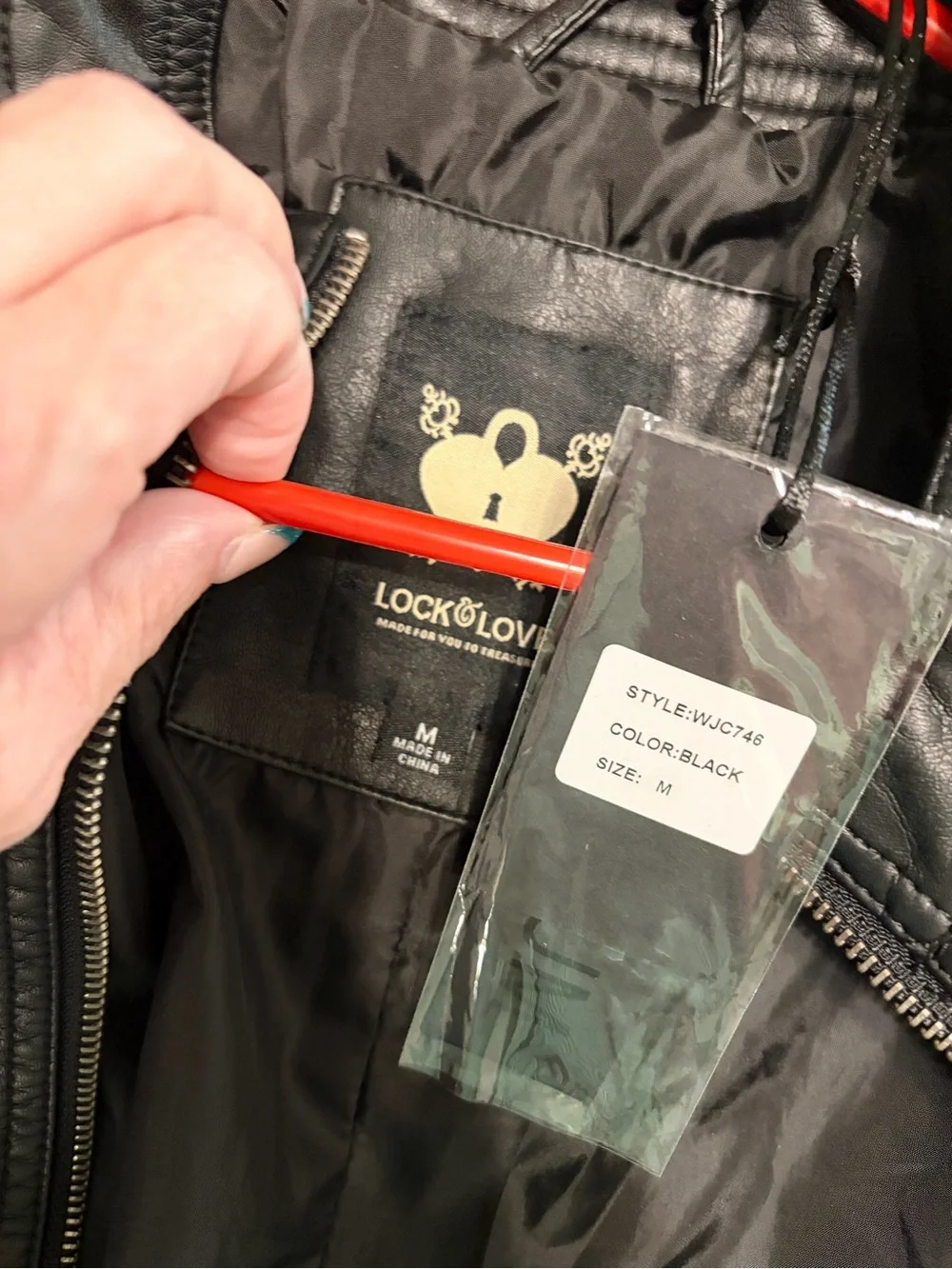 Black Men's Faux Leather Moto Jacket